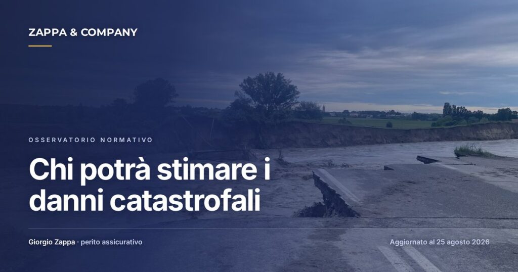 Perito assicurativo esamina i danni di un evento catastrofale