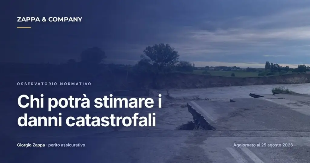 Perito assicurativo esamina i danni di un evento catastrofale